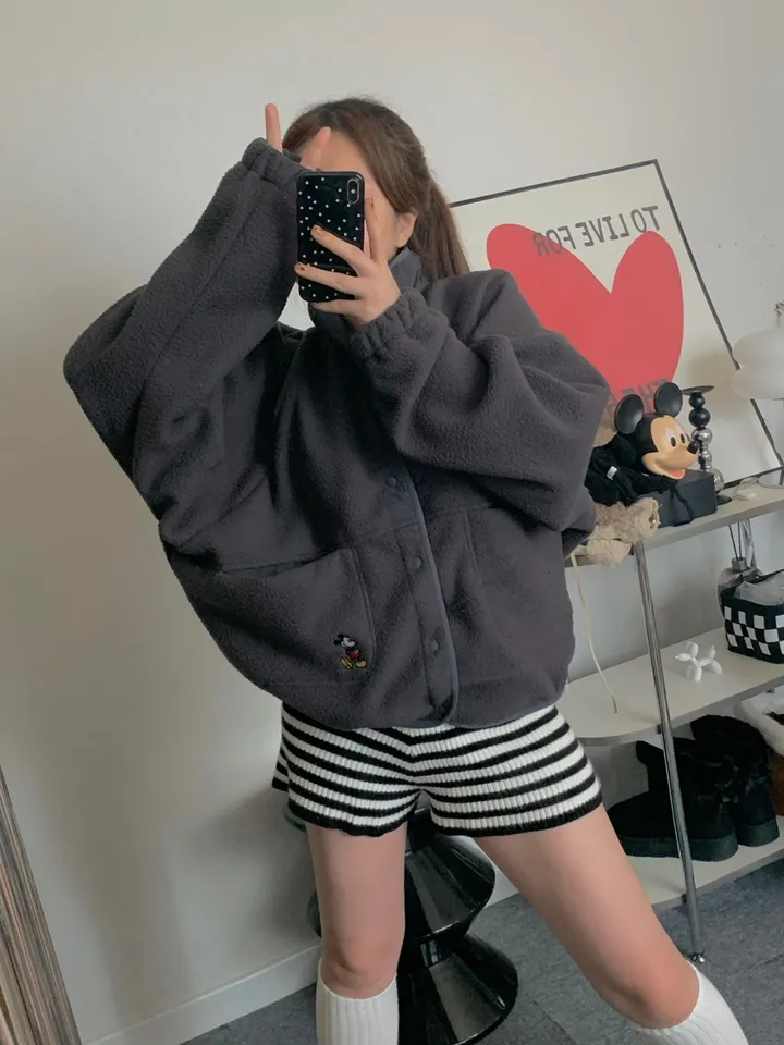 [🌠디즈니정품💭/남녀공용❤️/도링룩단독🤸] 미키 후리스 점퍼 미키마우스 캐릭터 뽀글이 집업 잠바 겨울 아우터 (3color) 상세 이미지 31