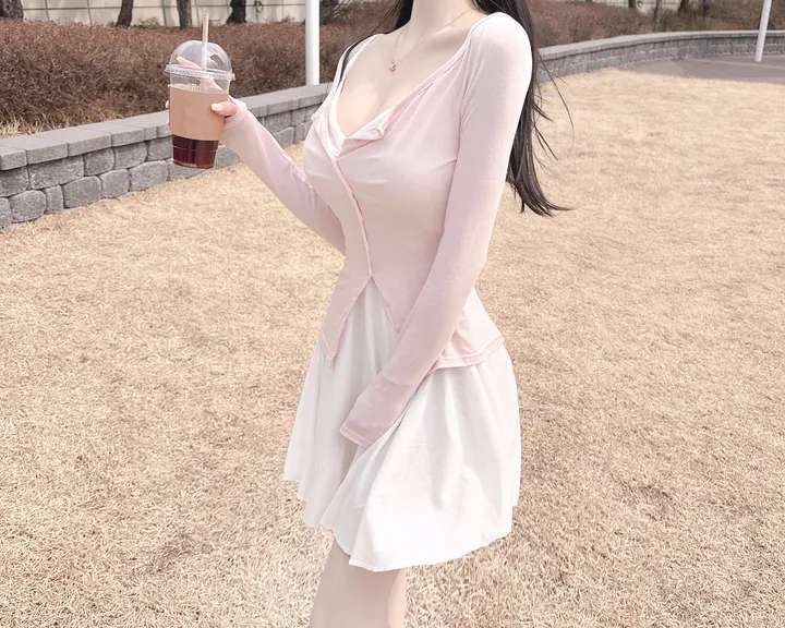new컬러추가🔥여름까지쭉!!!✨개말라+글램핏✨[자체제작]발레리나 여리쇄골 스판쫀쫀 가디건 상세 이미지 56