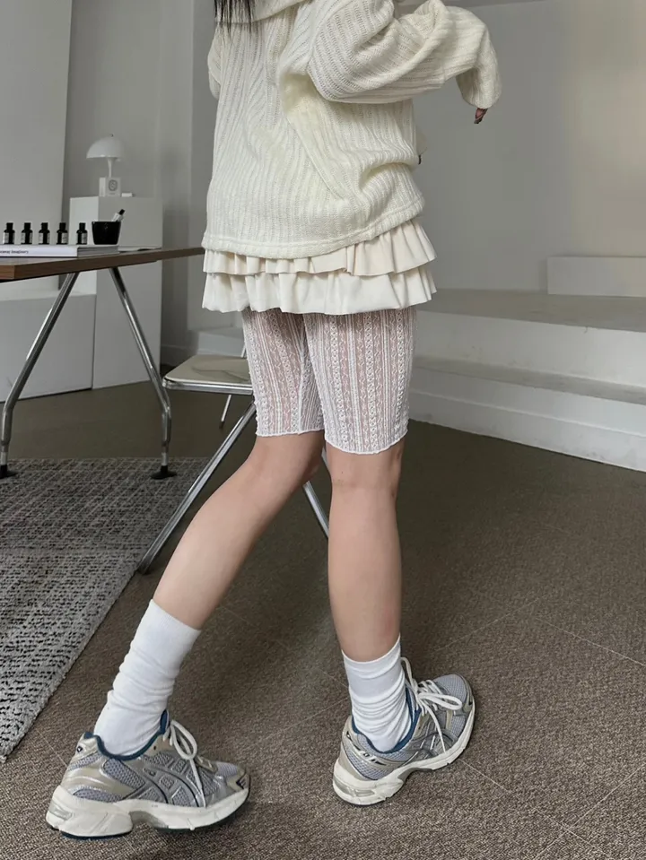 [5부st] pippi lace slim layered shorts leggings / 삐삐 레이스 슬림 레이어드 쇼츠 레깅스 상세 이미지 26