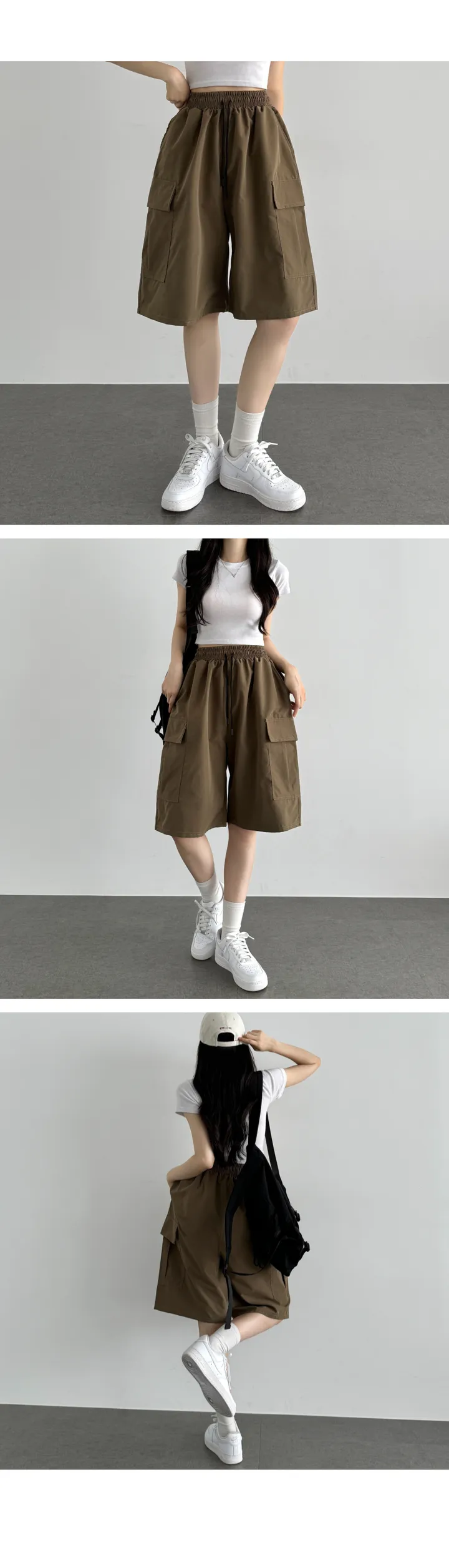 [빈티지/쿨팬츠❄] 나일론 립스톱 버뮤다 카고 팬츠 와이드 냉장고바지 상세 이미지 23