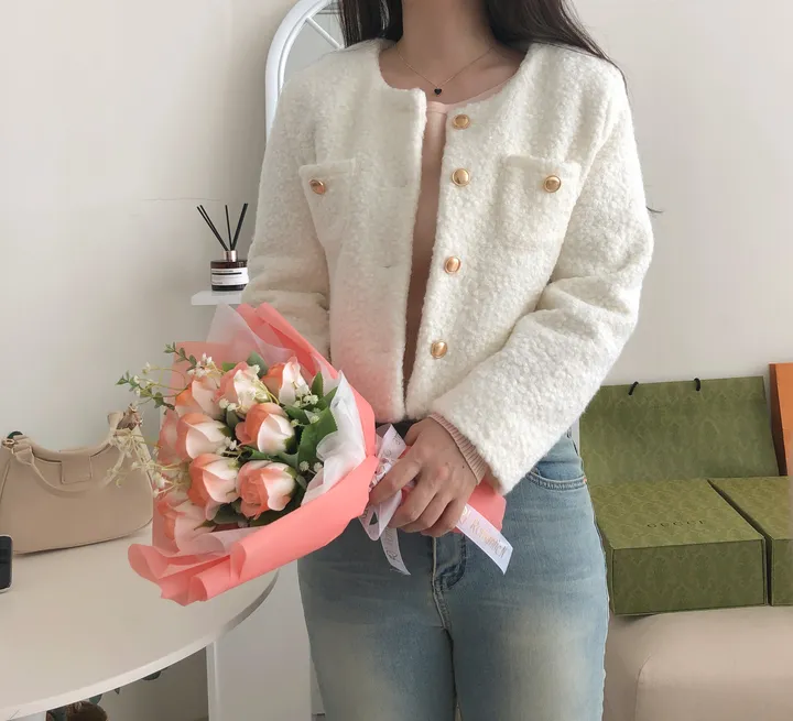 당일💖 데이트룩 벚꽃룩 연말룩 하객룩 강추! 눈꽃 부클 트위드 자켓 퍼자켓 상세 이미지 14