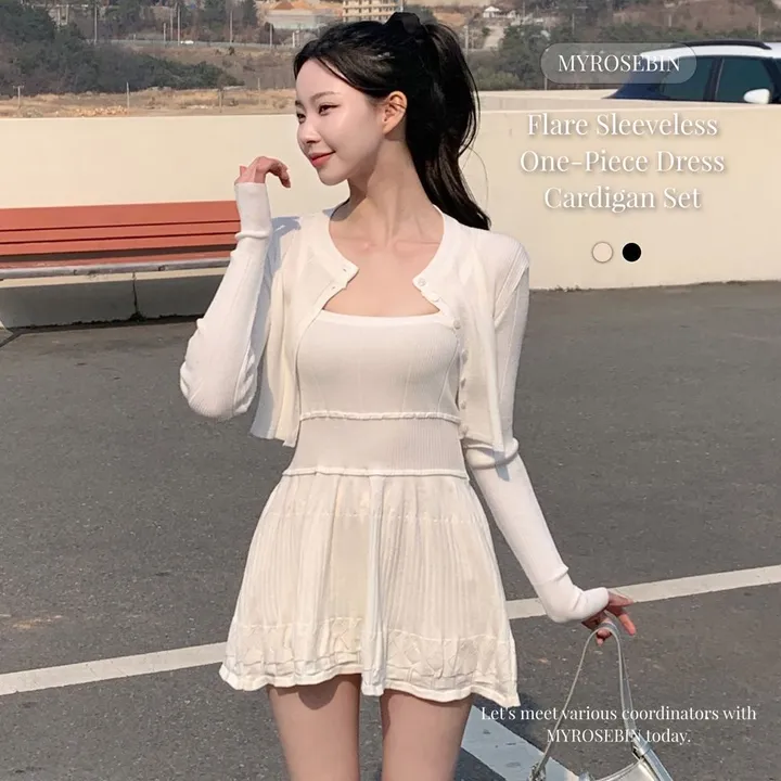 [여리무드🌹] 미닛 가디건 나시 원피스 세트 / 나시원피스 캉캉원피스 플레어 플리츠 미니원피스 니트 여름원피스 골지원피스 얇은 봄가디건 봄원피스 크롭가디건 골지가디건 볼레로 상세 이미지 29