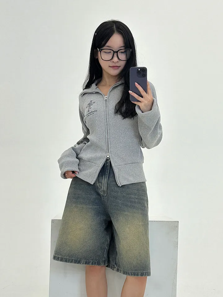 [말라핏/허리잘록] 세인트 골지 투웨이 집업 - 3color 상세 이미지 20