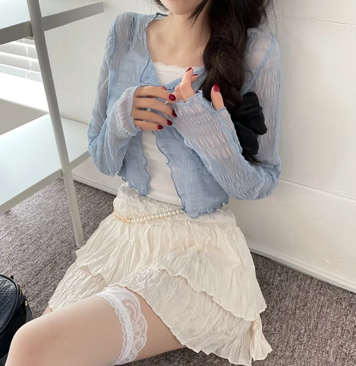 러핀 레이스 시스루 워머 가디건 상세 이미지 33