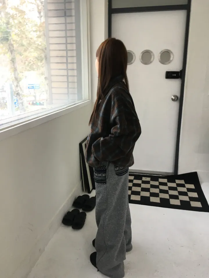 (2 color) 도쿄 체크 후리스집업 상세 이미지 15