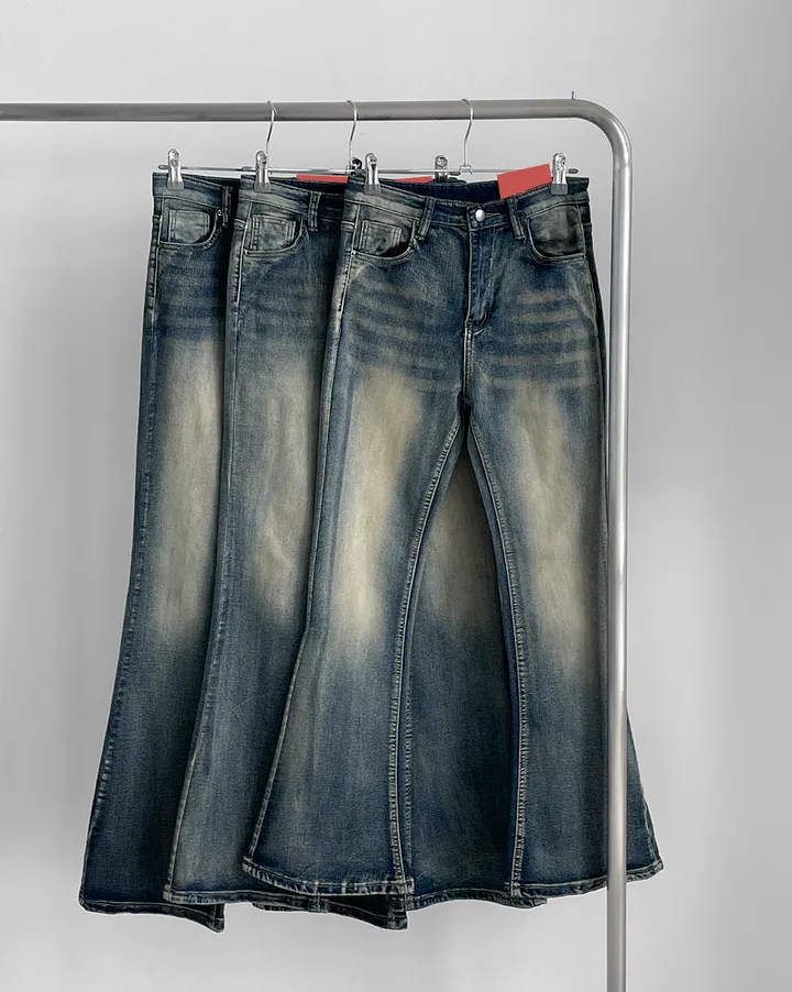 [~3XL/3기장] 뽀얀핏 스머징 텍스쳐 빈티지 워싱 쫀득 스판 부츠컷 데님 팬츠 바지 청바지 상세 이미지 44