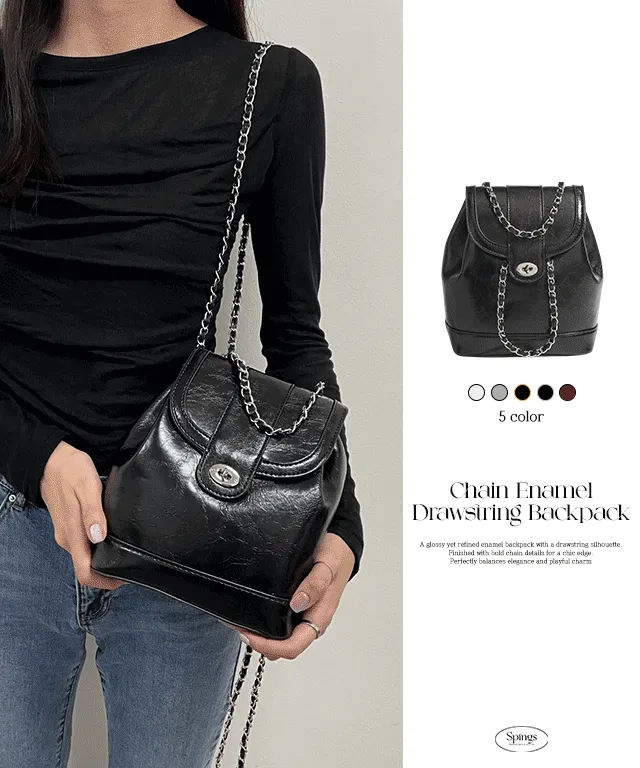[ 고퀄 / 유사품주의 / 당일출고 ] 체인 에나멜 복조리 백팩 데일리 미니 보부상 여행 가방