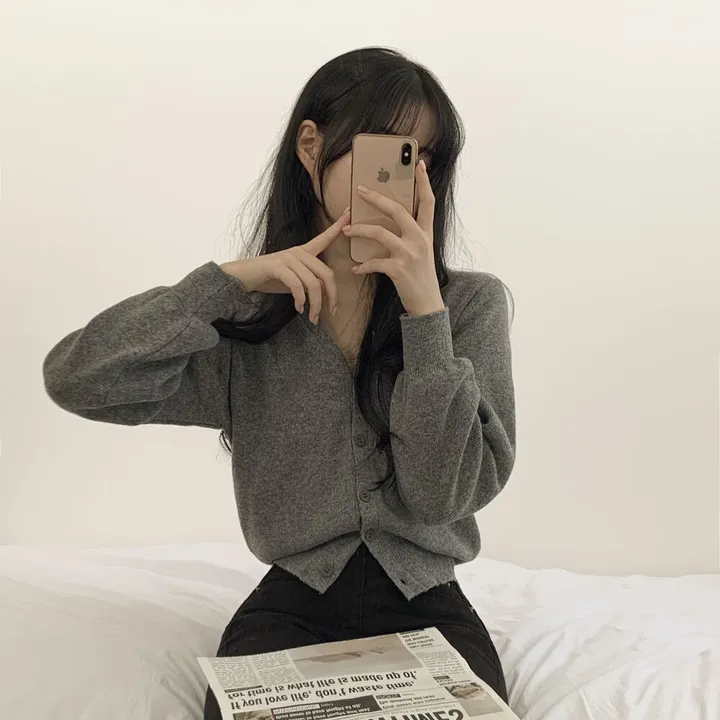 [팔뚝살커버!] 허리잘록~ 포근 브이넥 데일리 브이넥 아방핏 니트가디건 상세 이미지 23