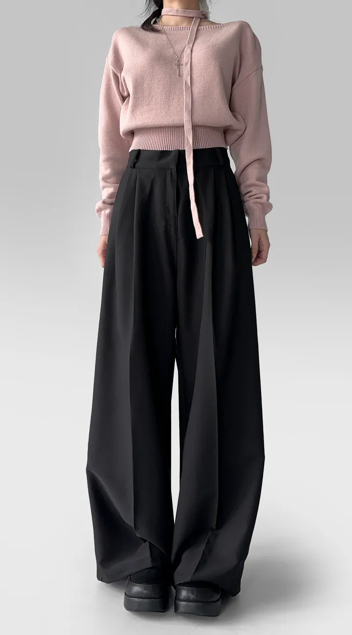 [~3XL/2기장] 르네상스 모더니즘 더블 핀턱 통 와이드 루즈핏 슬랙스 긴바지 롱팬츠 상세 이미지 23