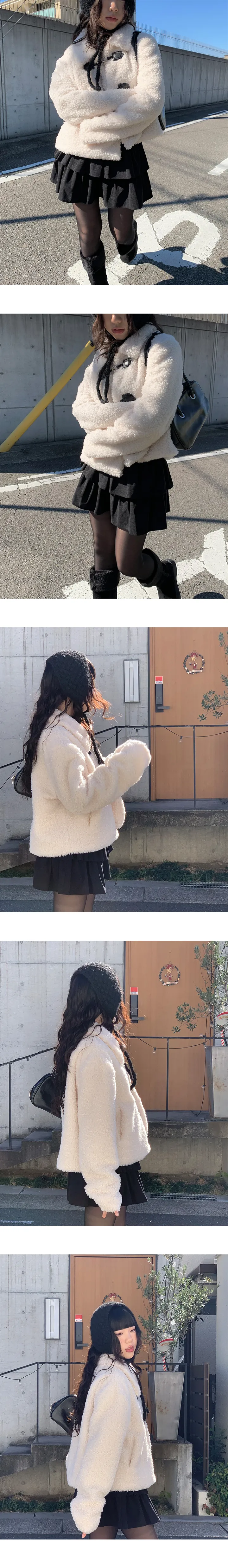 [포근템🐑🤍] 밀카 더플 양털 누빔 숏 코트 (3color) 상세 이미지 19