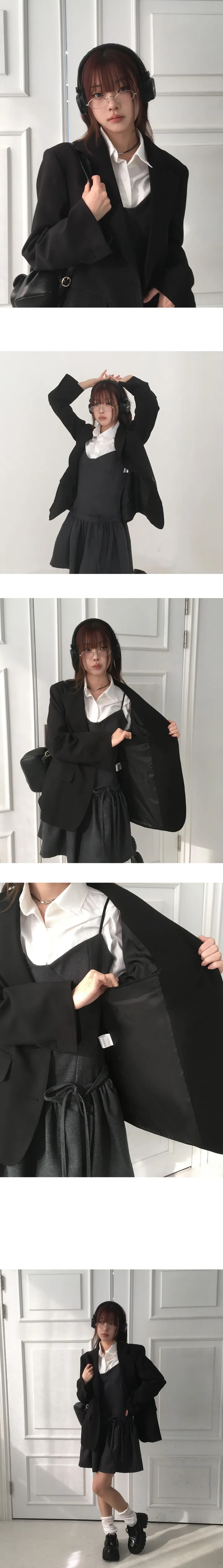 [긱시크/리얼 데일리/필수템🖤] 세미 오버핏 싱글 블레이저 자켓 jk - 4color 상세 이미지 9