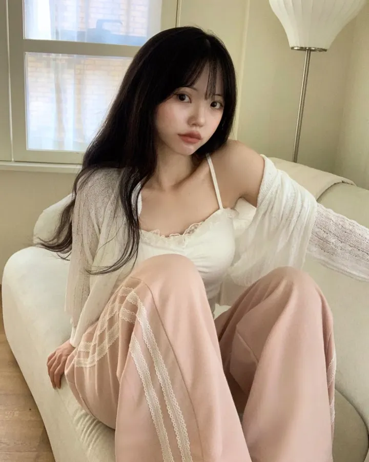 레이즈 줄point🩷 와이드핏 면 트레이닝 배색팬츠 pt -5col 상세 이미지 15