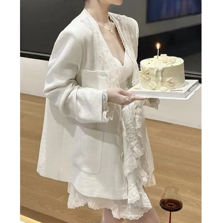 💙화이트💙간절기 루즈핏 봄 여름 자켓 여신핏 봄 여름아우터 상세 이미지 6