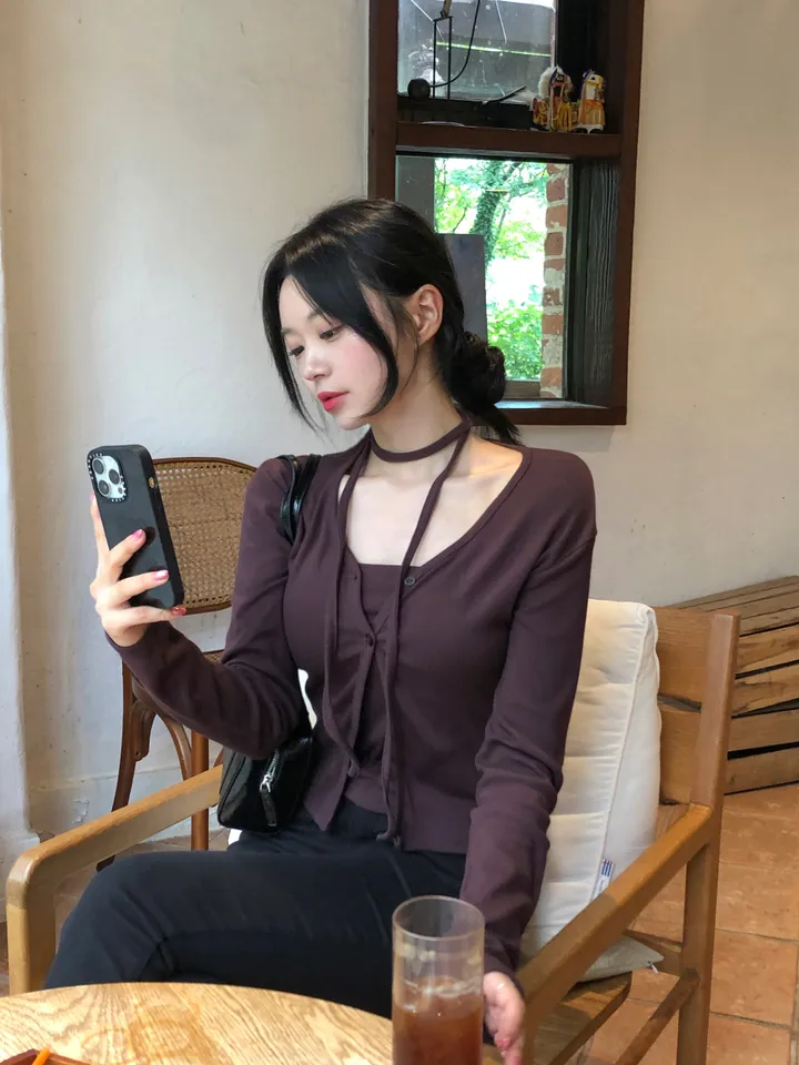 [MADE/3pcs/활용도최고] 비올라 브이넥 탑 가디건set (6color) 상세 이미지 32