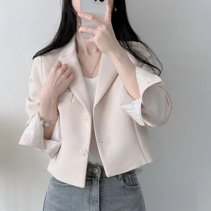 봄자켓*.* [패드없는, 퀄리티굿] 소매트임 크롭 자켓 상세 이미지 6