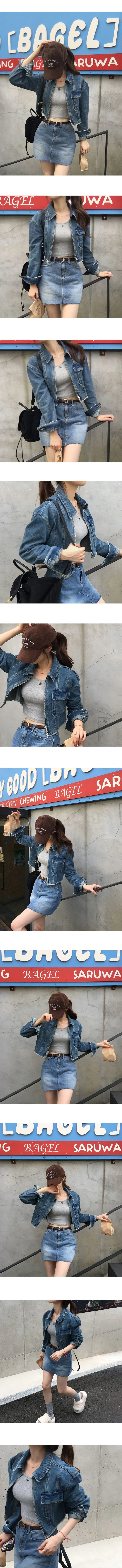 [당일출고][MADE/2way]데미지 절개 데님 크롭 자켓 상세 이미지 4