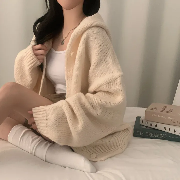 [후기보장*.*/루즈핏🤍] 보호본능, 아방핏 도톰 니트 후드가디건 - 5color 상세 이미지 16