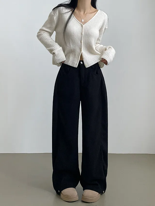 [한파대비/3기장~2XL!] 스냅버튼 융기모 코듀로이 골덴 폴딩 와이드팬츠 4color 상세 이미지 73