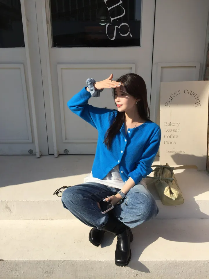 [당일출고&반응폭주💙/시선주목✨]입술넥 울 니트 보트넥 가디건 상세 이미지 14