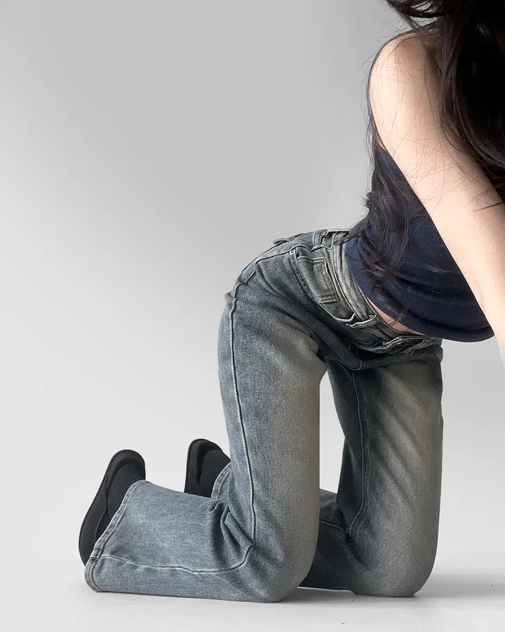 [~XL/2기장] 보헤미안 포켓걸 인어핏 S라인 워싱 부츠컷 데님 팬츠 바지 상세 이미지 37