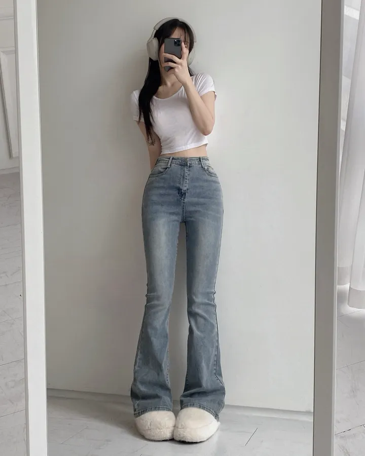 [인생팬츠/기장선택/~2XL] 빈티지 워싱 스판 하이웨스트 부츠컷 데님 롱 팬츠 - 6color 상세 이미지 12