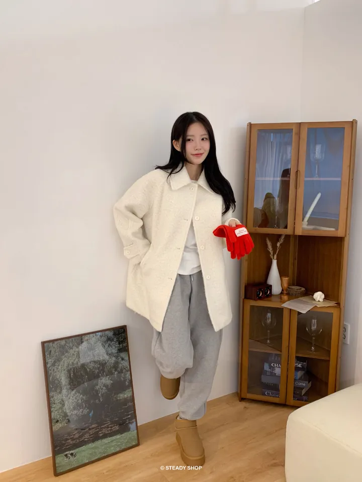 [울코트/울40%/누빔] 코지 부클코트 하프코트 코트 (3colors) 상세 이미지 30
