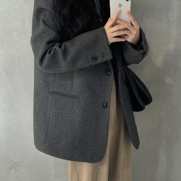 [wool100%/브랜드공정]  윈터 싱글 투버튼 카라 리얼 울 자켓 블레이저 - jk 상세 이미지 20