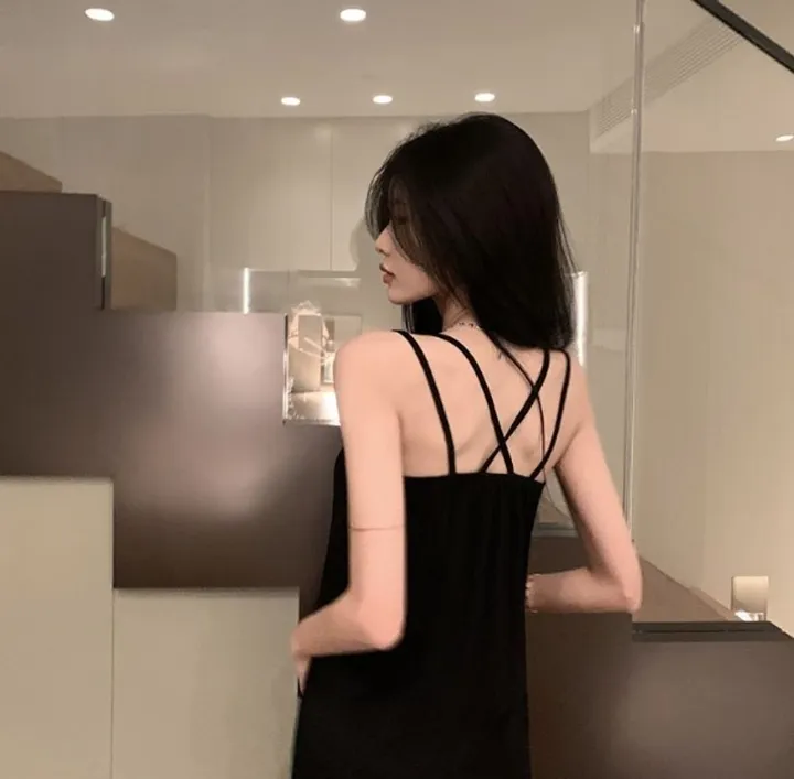 쫀득 부들 크로스 원피스 홈웨어 면원피스 섹시원피스 상세 이미지 11