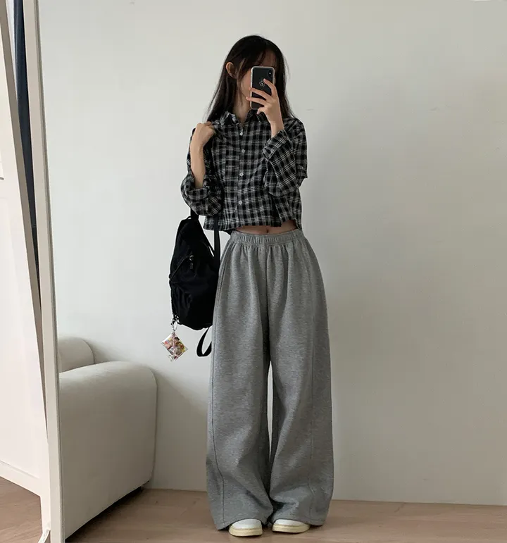 MD소장[핏강추🖤/3기장/밑단스트링] 글루타 절개 뒷 포켓 와이드핏 트레이닝 팬츠 3colors 상세 이미지 12