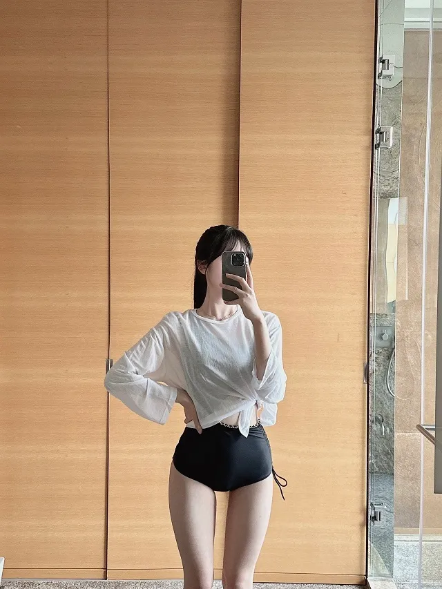 [여름💙] 절개 시스루 비키니 커버업 티셔츠 (커버업/여리여리/여행/여름/휴가/비치웨어/바캉스/휴양지룩/휴가룩/살안타템/살안타/비치룩/페스티벌/워터밤) 상세 이미지 12
