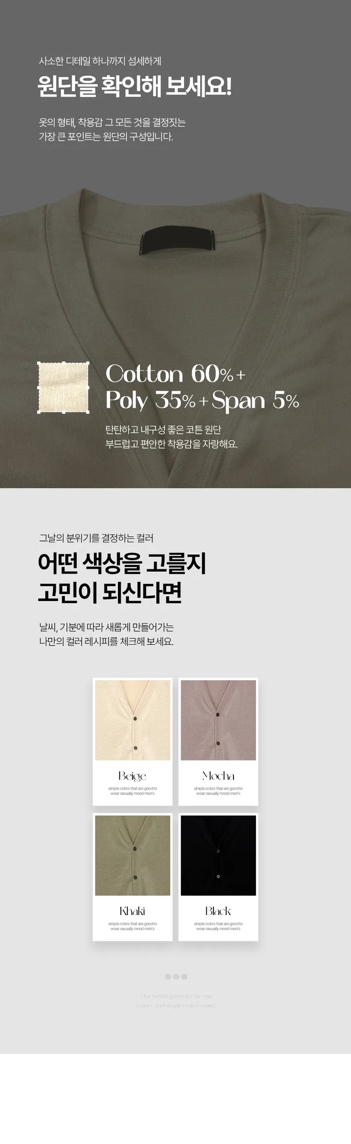 남자여름가디건 후인 브이넥 니트반팔 베이직 머슬핏 바캉스룩 상세 이미지 7