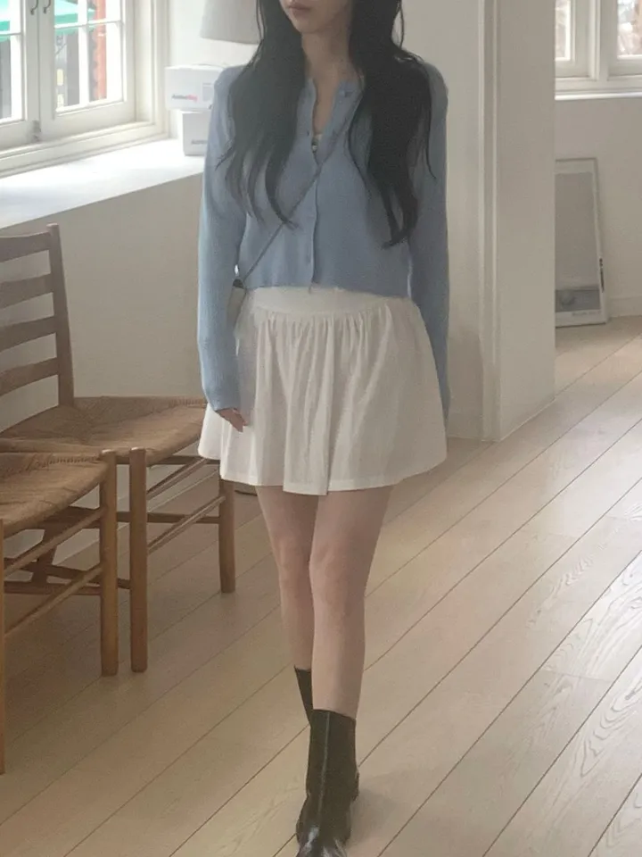 레이 여름 린넨 골지 크롭 라운드 긴팔 가디건 (9color) [ 봄 여름 살안타템 데일리룩 기본 베이직 ] 상세 이미지 26
