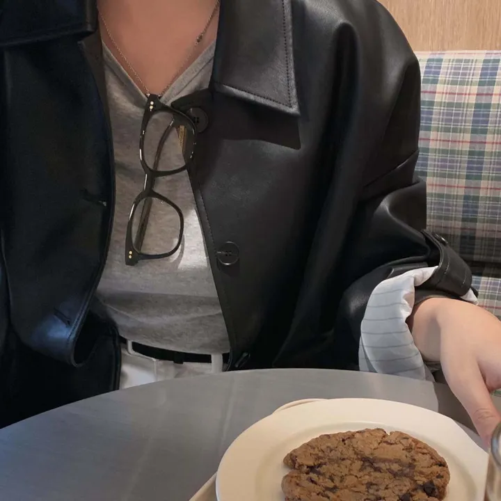 [힙덮는기장감~/블랙 당일출고🎉] 자체제작 #크치Made 오디너리 롤업 오버핏 하프 레더자켓 - jk 상세 이미지 16