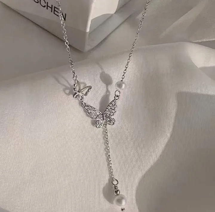 [당일 출고][925 Silver] 델리아 하이엔드 진주 드롭 나비 목걸이 데일리 우아한 베이직 특별한 포인트 우아한 주얼리 상세 이미지 7