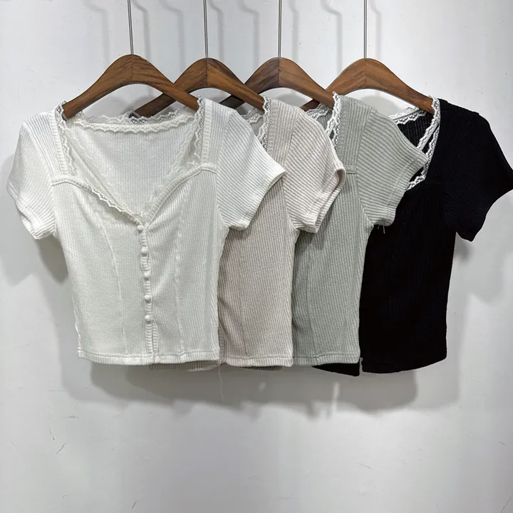 [레이스포인트❤/별도구매] 티티 레이스 크롭 반팔 가디건 와이드 나팔 팬츠 트레이닝 세트 4color 슬림 상세 이미지 41