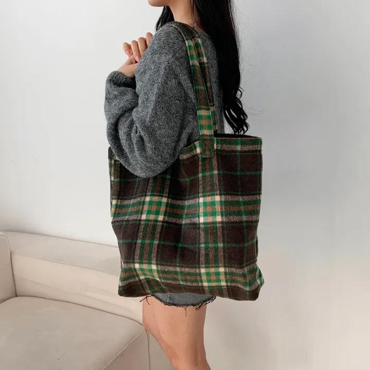 🌼2color🌼 윈터 체크 에코백🚚당일출고🚚 (그린, 네이비) 크리스마스, 연말파티, 겨울신상⛄︎ 상세 이미지 35