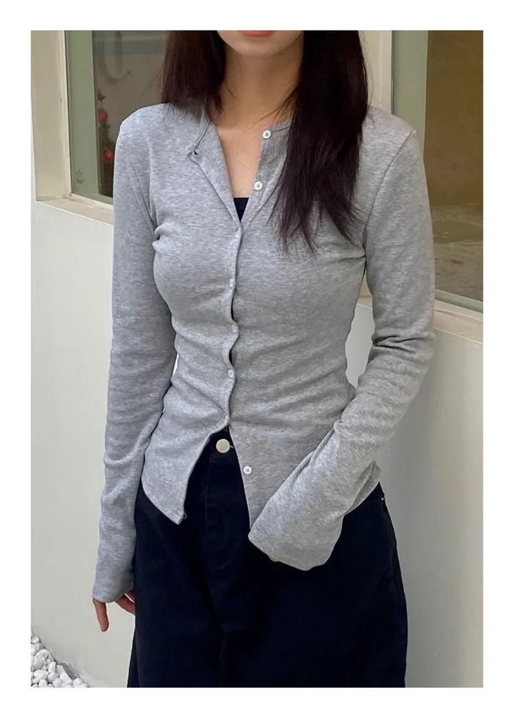[몸매보정/핏보장] 슬림핏 라운드 가디건 (3color) 여리가디건 슬림가디건 얇은가디건 상세 이미지 19