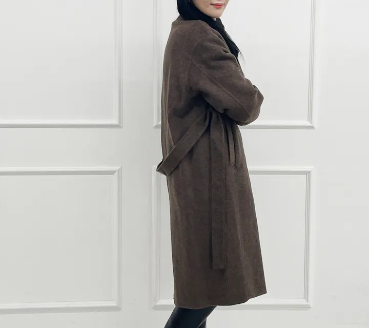 자체제작 원단부터 다른 엣지넥 양모 핸드메이드코트 빅사이즈 연말룩 하객룩 110까지 상세 이미지 23