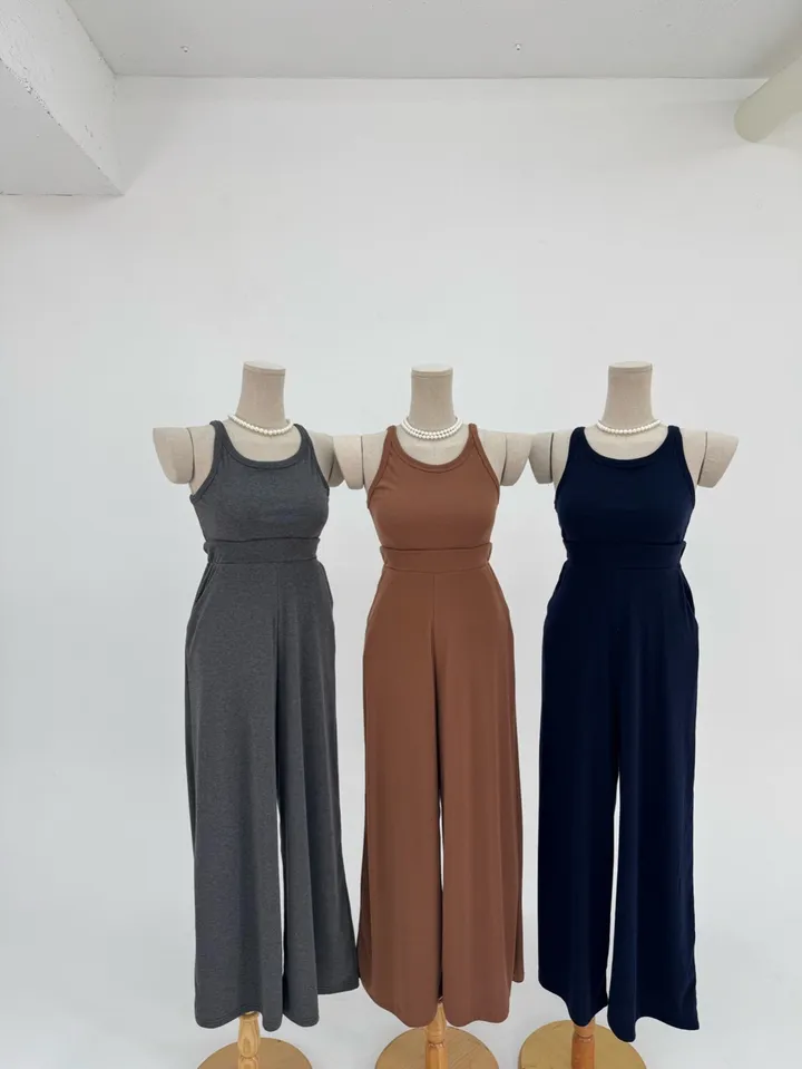 *국내제작*(홀터넥SET)봄신상 여름까지 바캉스룩 나시,바지 투피스세트 꾸안꾸룩 찰랑쫀쫀세트 상세 이미지 3