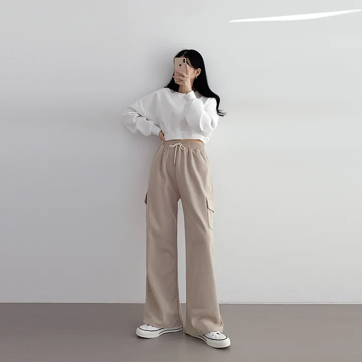 10가지 파스텔색감 숏앤롱 카고 트레이닝 와이드 팬츠  P0008040 상세 이미지 21