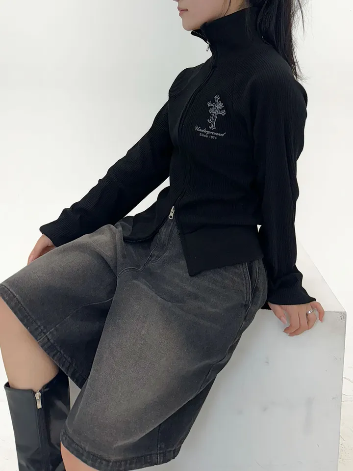[말라핏/허리잘록] 세인트 골지 투웨이 집업 - 3color 상세 이미지 35