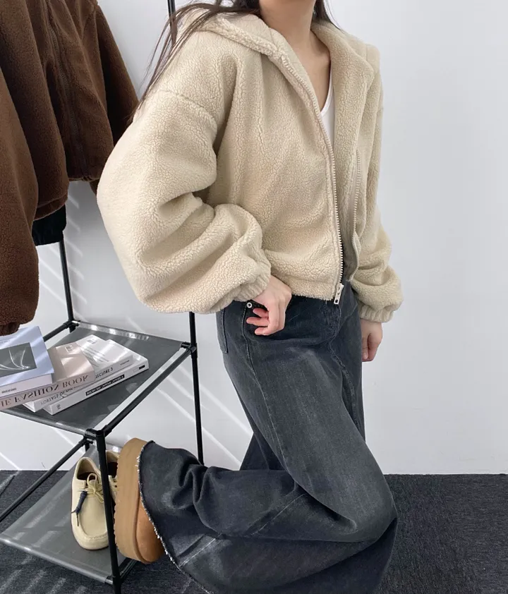 *아방핏후드집업* 뽀글이 후리스 플리스 후드집업 가을 겨울 아우터 집업 오버핏 상세 이미지 49