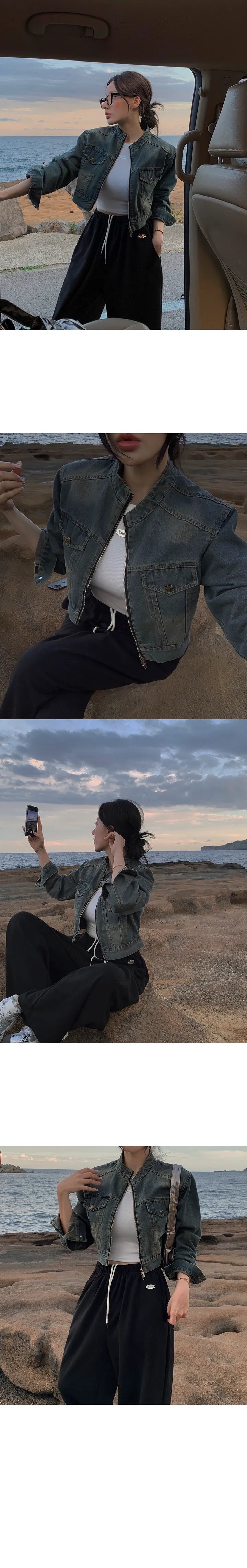 [뉴컬러추가]우븐 차이나 워싱 데님자켓 상세 이미지 4