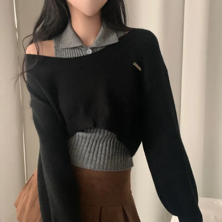 [세트가격/디자인2개✨] 페일드 펜던트 오프니트 나시 투피스,셋업 - 3color 상세 이미지 14