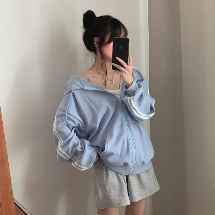 [루즈핏/꾸안꾸🖤] 키트 투라인 후드 집업 점퍼 상세 이미지 44