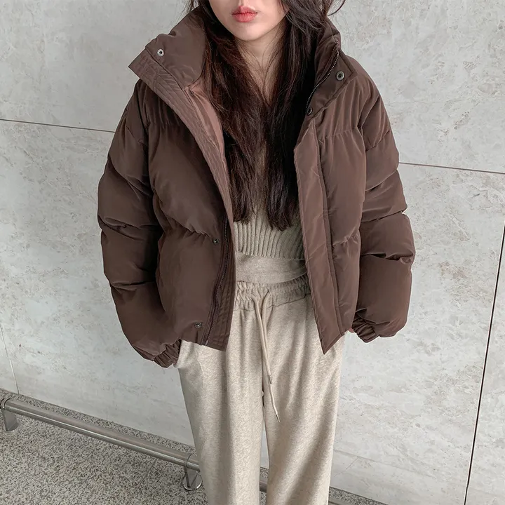 [묶음할인/누적1만🔥무광ver] 쏘힙!! 하이넥 숏 오버핏 크롭 레더 패딩 루즈핏 매트 가죽 점퍼 숏패딩 크롭패딩 레더패딩 가죽패딩 5COL 상세 이미지 27