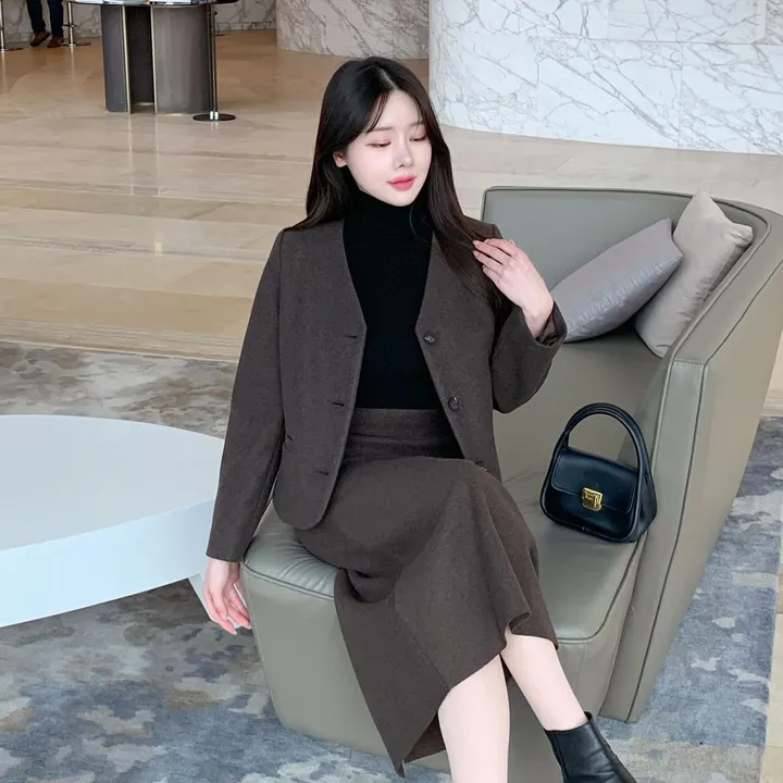 [겨울신상✨] 슈슈 노카라자켓 / 겨울자켓 가을자켓 기모자켓 울자켓 모직자켓 울코트 모직코트 숏코트 숏자켓 트위드자켓 하객룩 겨울코트 핸드메이드 코트 떡볶이코트 후드코트 레이어드 자켓 기모 코듀로이 스웨이드 무스탕 퍼자켓 하프코트 케이프코트 망토 겨울옷 상세 이미지 33