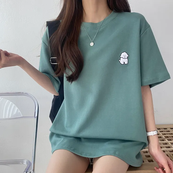 [묶음 할인/꾸안꾸] 귀여운 흰둥이 패치 반팔티 5color 상세 이미지 30