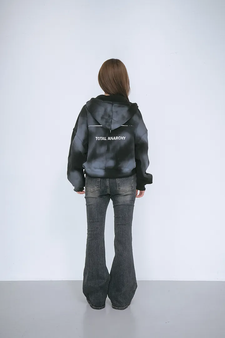 [UNISEX] 빈티지 워싱 더티 투웨이 후드집업 크롭 워싱  피그먼트 오버핏  핸드워머  커플룩 스트릿룩 빈티지룩 남여공용 유니섹스 크롭집업  빅사이즈 유니크 봄신상신상 물나염 상세 이미지 2