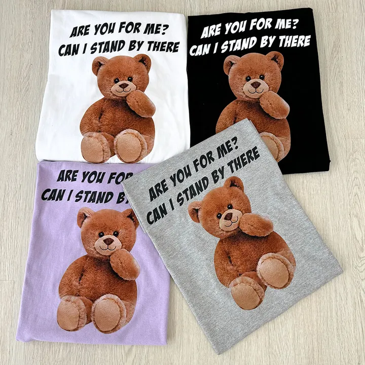 [국내/부드러운] 베어🐻 프린팅 반팔 롱 원피스 - 4color 상세 이미지 9